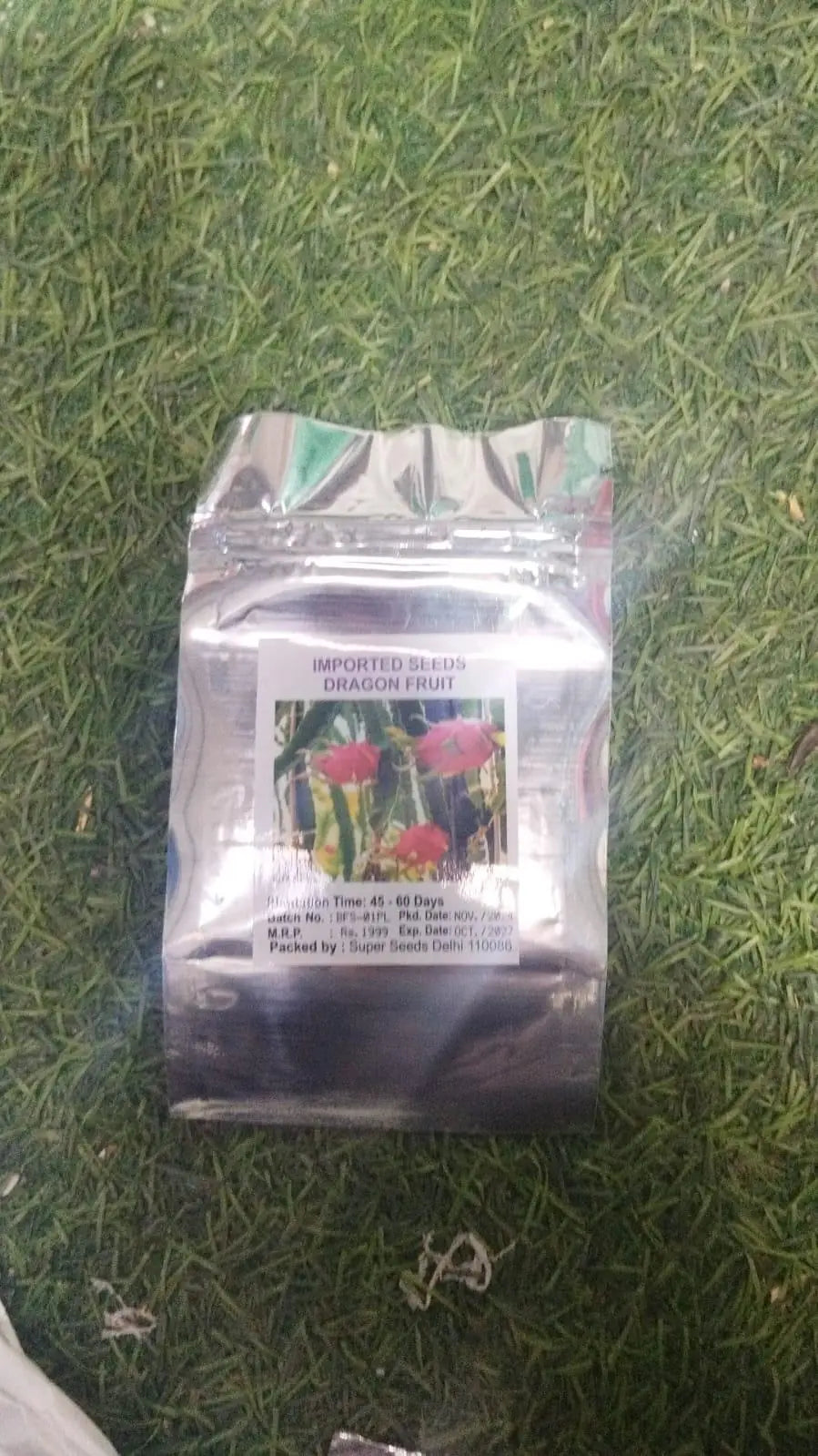 Exotic flower seeds packet for water garden and pond planting close-up detail | DropDash